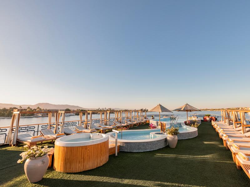 The sundeck of the Sonesta Star Goddess Cruise.