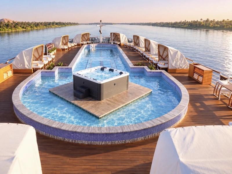 Sonesta St. George1 Nile Cruise Ship Sundeck and Pool